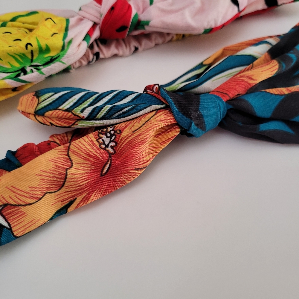 TWO HEADBANDS with fruit and tropical designs for women, hair accessories - Picture 4 of 11